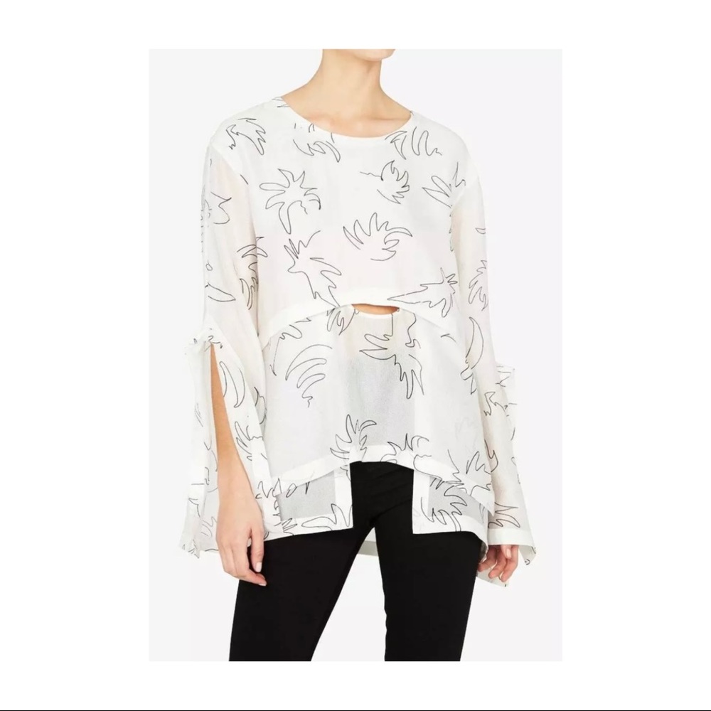 Sass & Bide Bad to the Bone long sleeved semi sheer size 40 AUS 10 100% silk top - Picture 8 of 16
